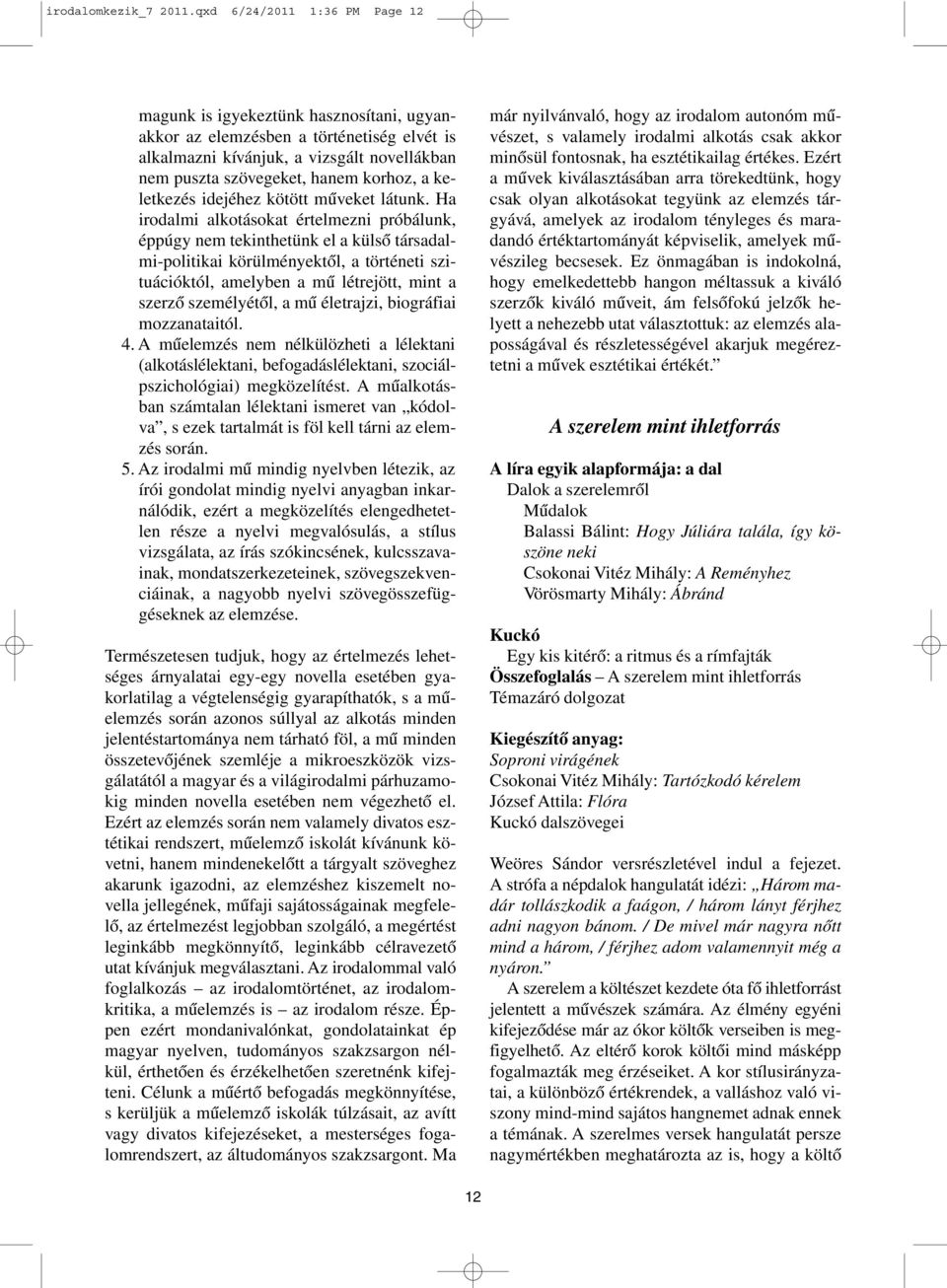 Radóczné Bálint Ildikó TANÁRI KÉZIKÖNYV. az Irodalom 7. tanításához - PDF  Ingyenes letöltés