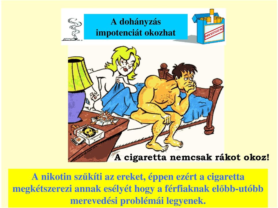 A nikotin szőkíti az ereket, éppen ezért a