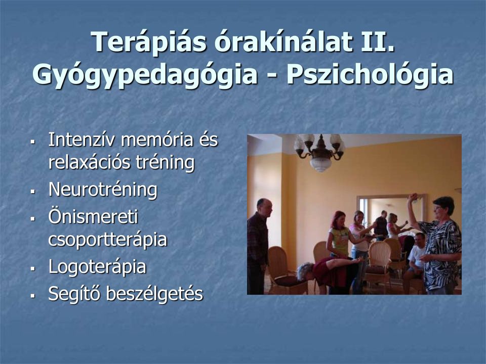 memória és relaxációs tréning