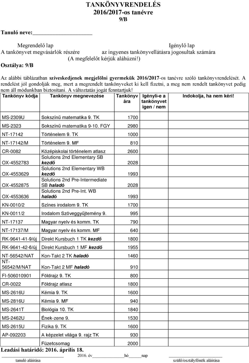 MF 810 CR-0082 Középiskolai történelem atlasz 2600 OX-4552783 Solutions 2nd Elementary SB kezdő 2028 OX-4553629 Solutions 2nd Elementary WB kezdő 1993 OX-4552875 Solutions 2nd Pre-Intermediate SB