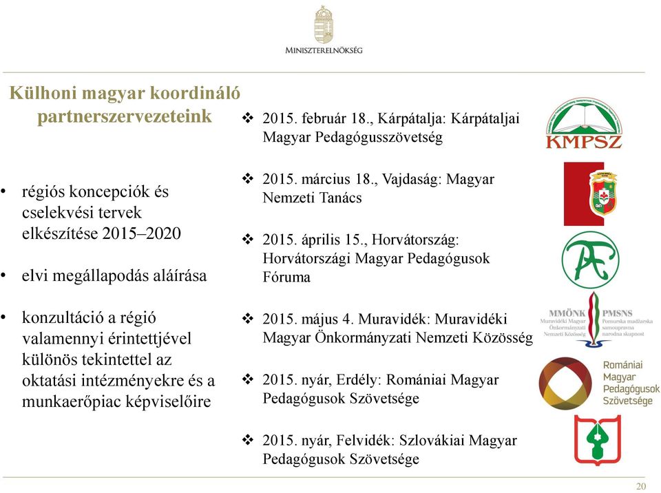 valamennyi érintettjével különös tekintettel az oktatási intézményekre és a munkaerőpiac képviselőire 2015. március 18., Vajdaság: Magyar Nemzeti Tanács 2015.