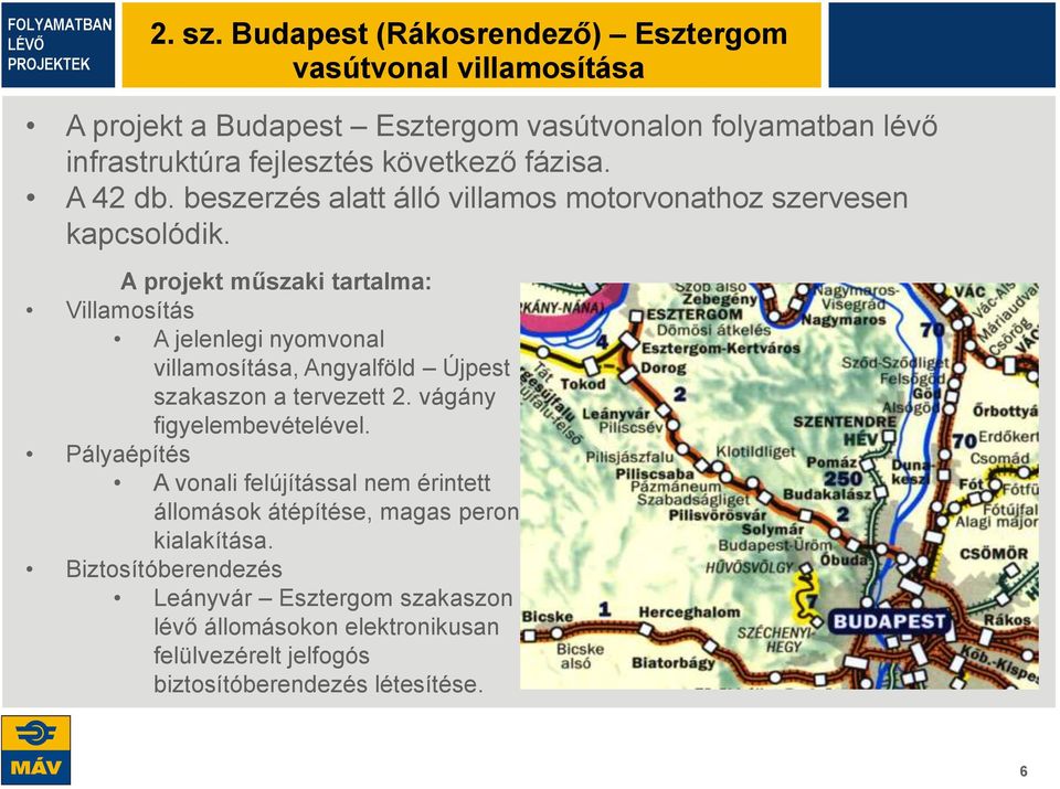 fázisa. A 42 db. beszerzés alatt álló villamos motorvonathoz szervesen kapcsolódik.