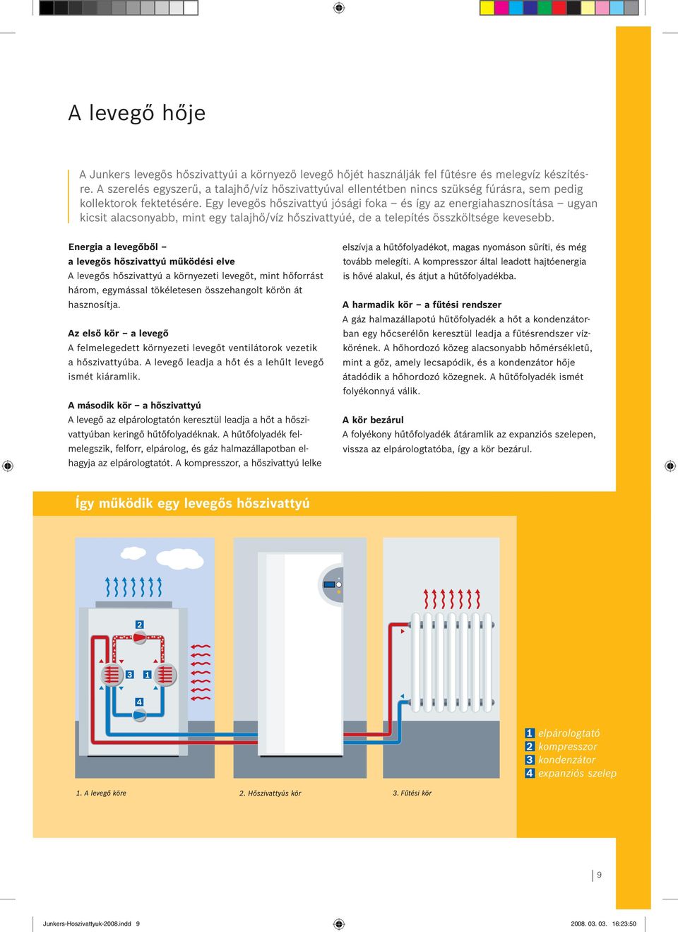 Egy levegős hőszivattyú jósági foka és így az energiahasznosítása ugyan ki csit alacsonyabb, mint egy talajhő/víz hőszivattyúé, de a telepítés összköltsége kevesebb.