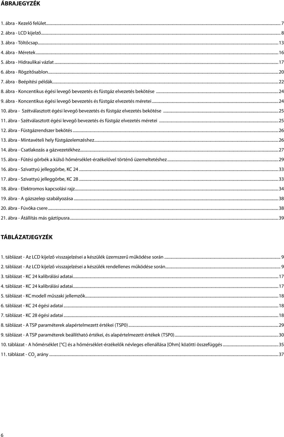 ábra - Szétválasztott égési levegő bevezetés és füstgáz elvezetés bekötése...25 11. ábra - Szétválasztott égési levegő bevezetés és füstgáz elvezetés méretei...25 12. ábra - Füstgázrendszer bekötés.