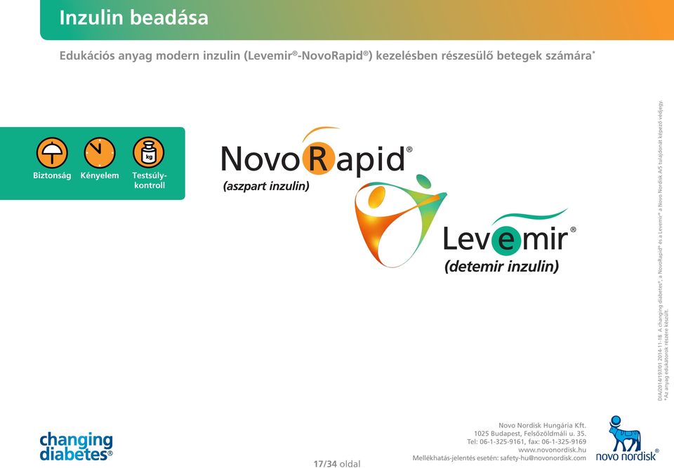 tulajdonát képező védjegy. *Az anyag edukátorok részére készült. 17/34 oldal Novo Nordisk Hungária Kft.