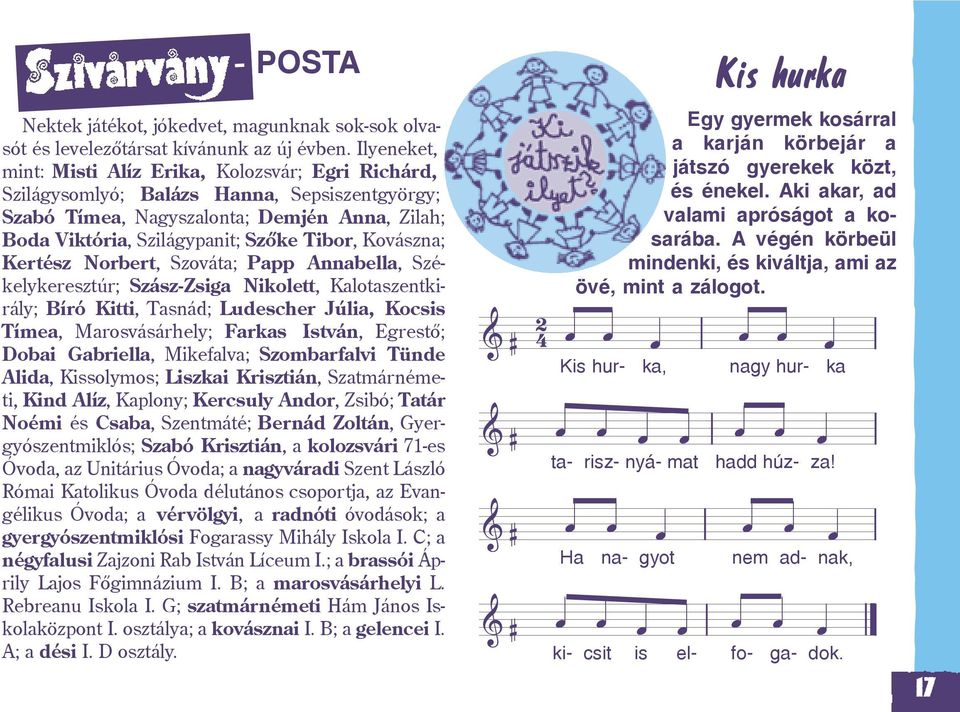 Kovászna; Kertész Norbert, Szováta; Papp Annabella, Székelykeresztúr; Szász-Zsiga Nikolett, Kalotaszentkirály; Bíró Kitti, Tasnád; Ludescher Júlia, Kocsis Tímea, Marosvásárhely; Farkas István,