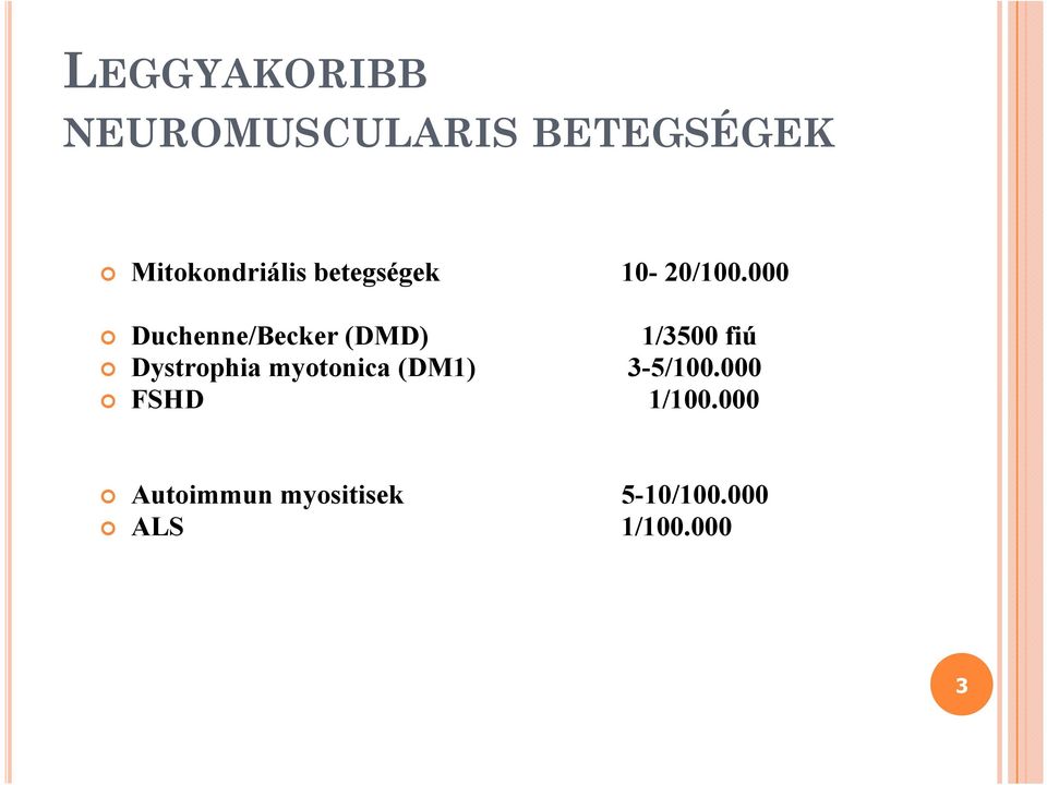 000 Duchenne/Becker (DMD) 1/3500 fiú Dystrophia