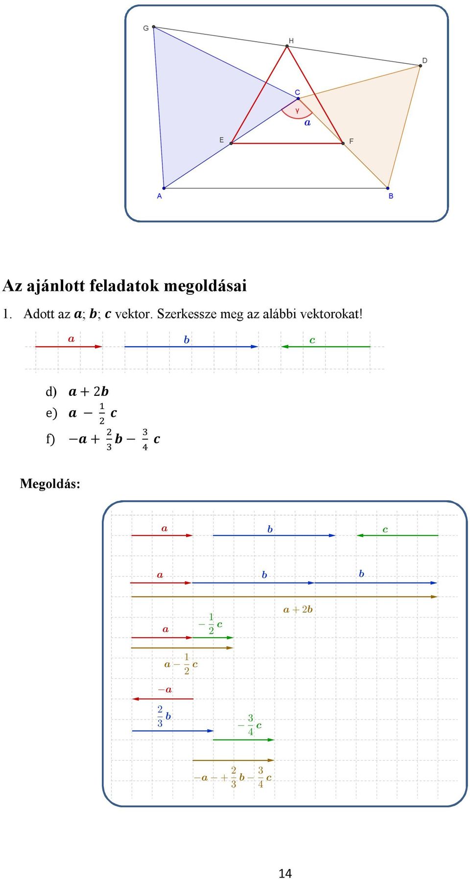 Adott az a; b; c vektor.