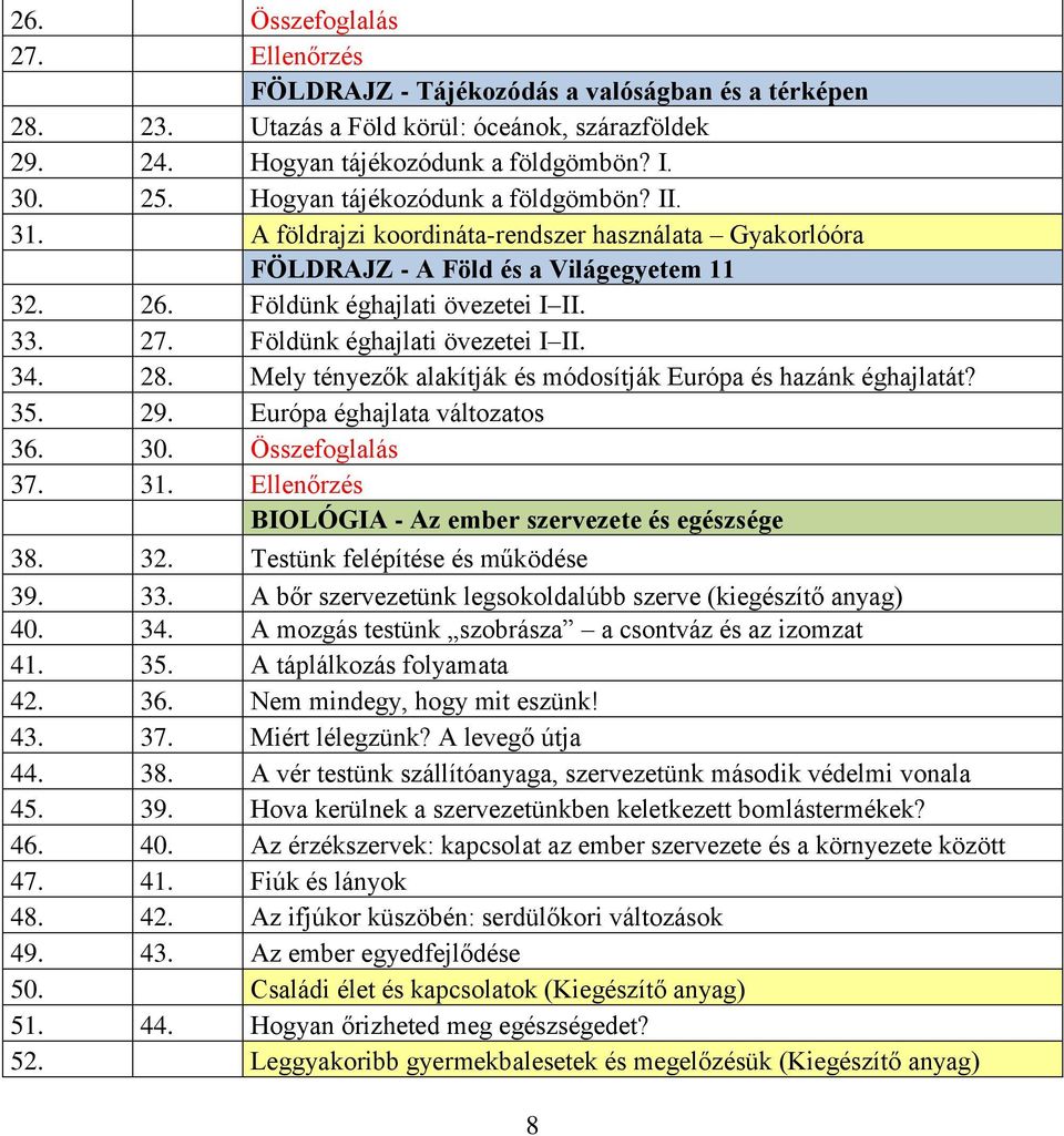 Útmutató és javasolt tanmenet a Természetismeret tankönyv a 6. évfolyama  számára című tankönyvhöz (RE11643) - PDF Ingyenes letöltés