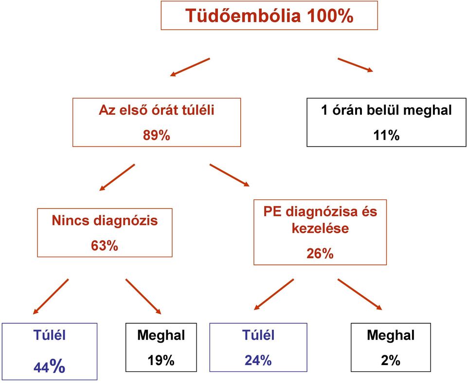 diagnózis 63% PE diagnózisa és