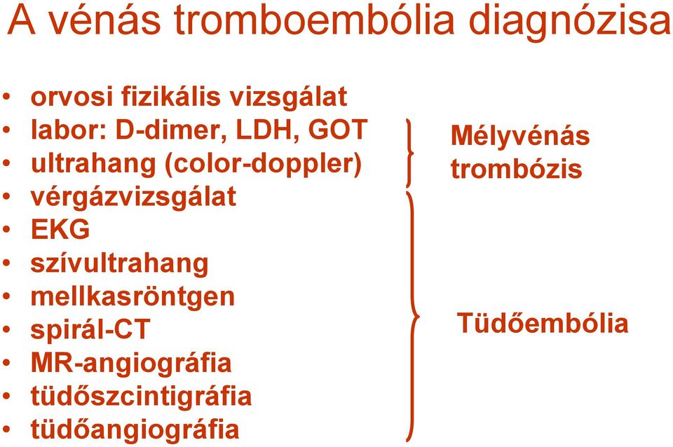 vérgázvizsgálat EKG szívultrahang mellkasröntgen spirál-ct