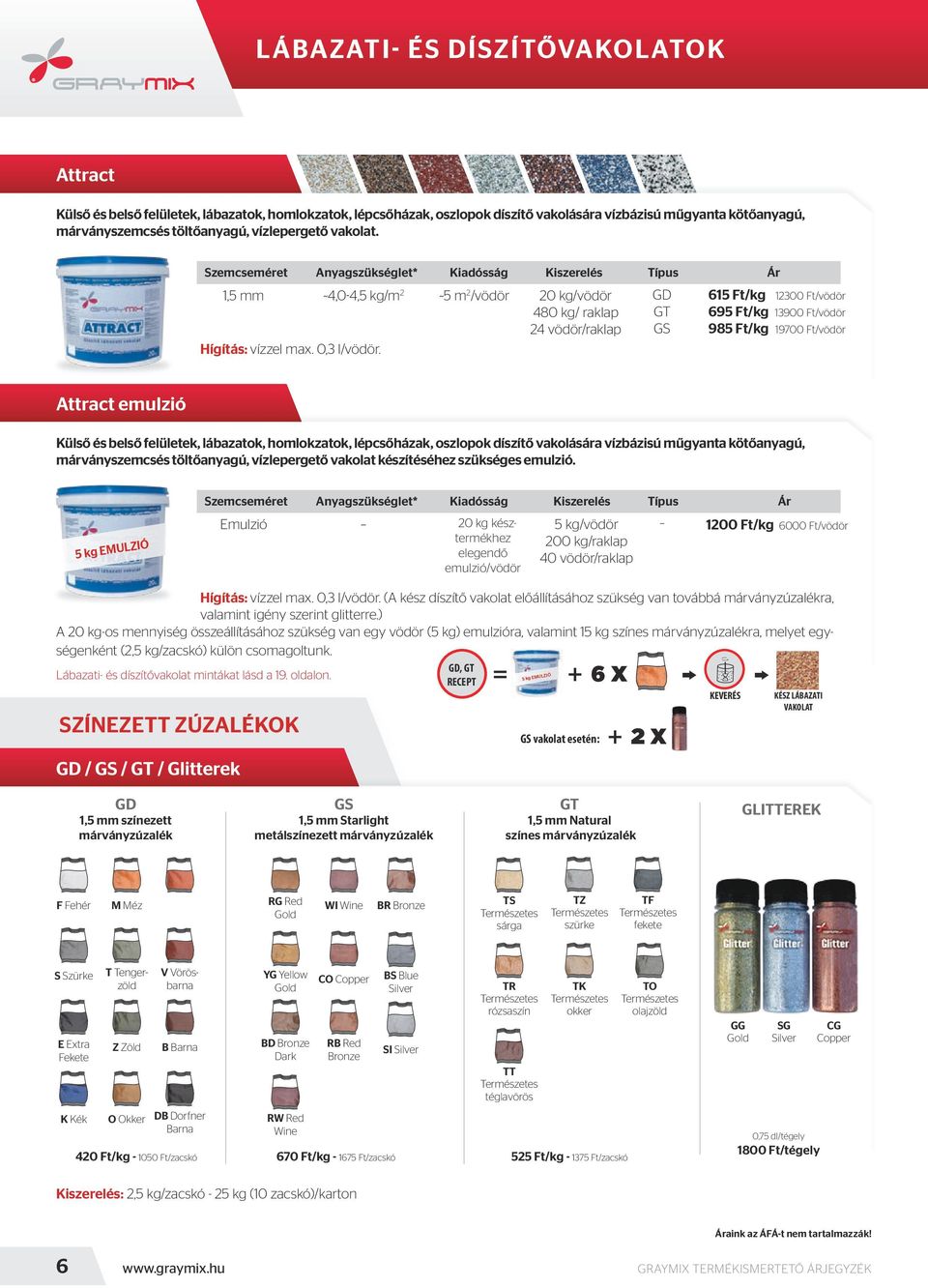 2 2 615 Ft/kg 12300 Ft/vödör 695 Ft/kg 13900 Ft/vödör 985 Ft/kg 19700 Ft/vödör Attract emulzió Külső és belső felületek, lábazatok, homlokzatok, lépcsőházak, oszlopok díszítő vakolására vízbázisú