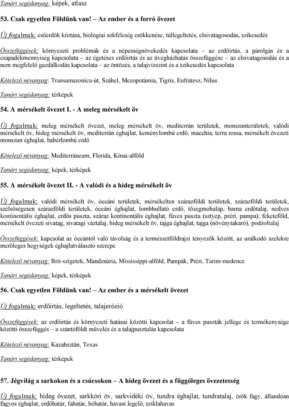 kapcsolata az erdőirtás, a párolgás és a csapadékmennyiség kapcsolata az égetéses erdőirtás és az üvegházhatás összefüggése az elsivatagosodás és a nem megfelelő gazdálkodás kapcsolata az öntözés, a