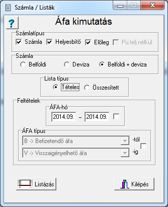 Listák Kimutatások készítése a belföldi számlák, folyószámlák, és a deviza számlák adataiból.