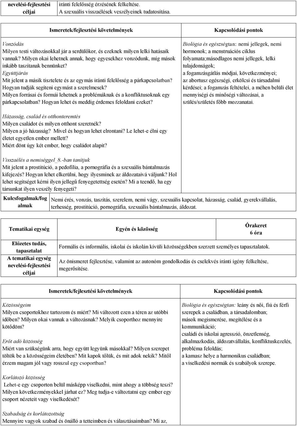 Erkölcstan, etika 7. osztály Óraterv A tantárgy heti óraszáma. Tematikai  egység. 7. osztály - PDF Free Download