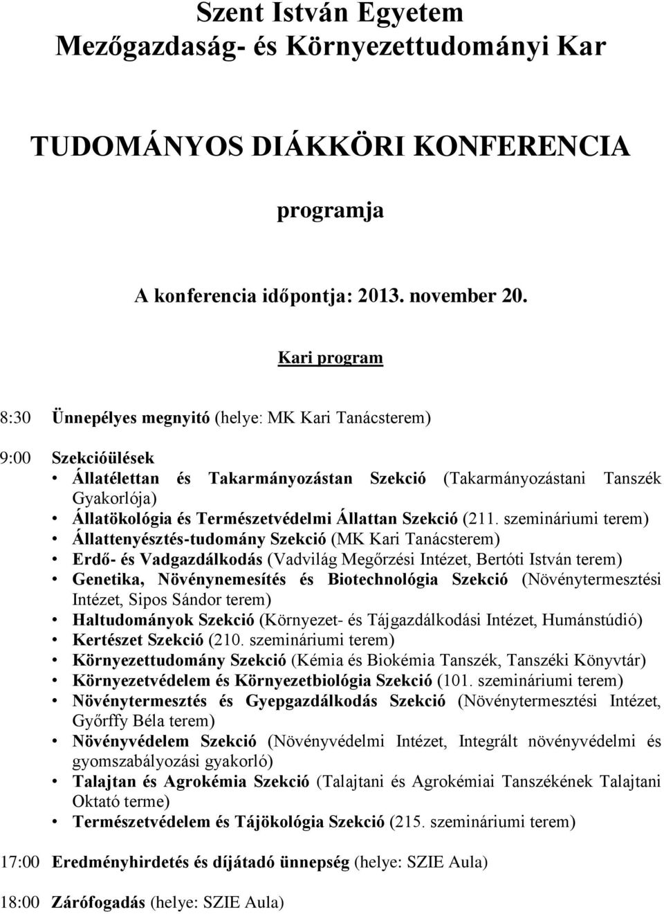 Állattan Szekció (211.