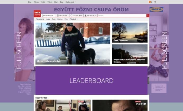 mobil web tablet desktop KOMBINÁLT MULTISCREEN SZPONZORÁCIÓ Felület és platformok: Indavideó teljes site (kivéve Index és Erotika csatorna) Indavideó címlapon multiscreen megjelenés: desktop, tablet