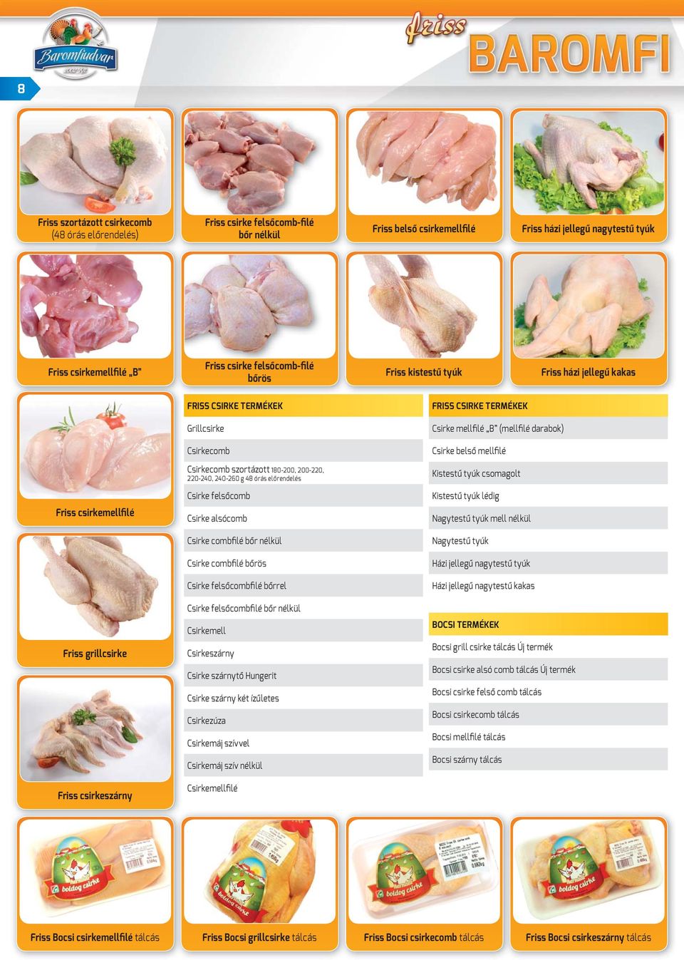 200-220, 220-240, 240-260 g 48 órás előrendelés Csirke felsőcomb Csirke alsócomb Csirke combfilé bőr nélkül Csirke combfilé bőrös Csirke felsőcombfilé bőrrel Csirke felsőcombfilé bőr nélkül