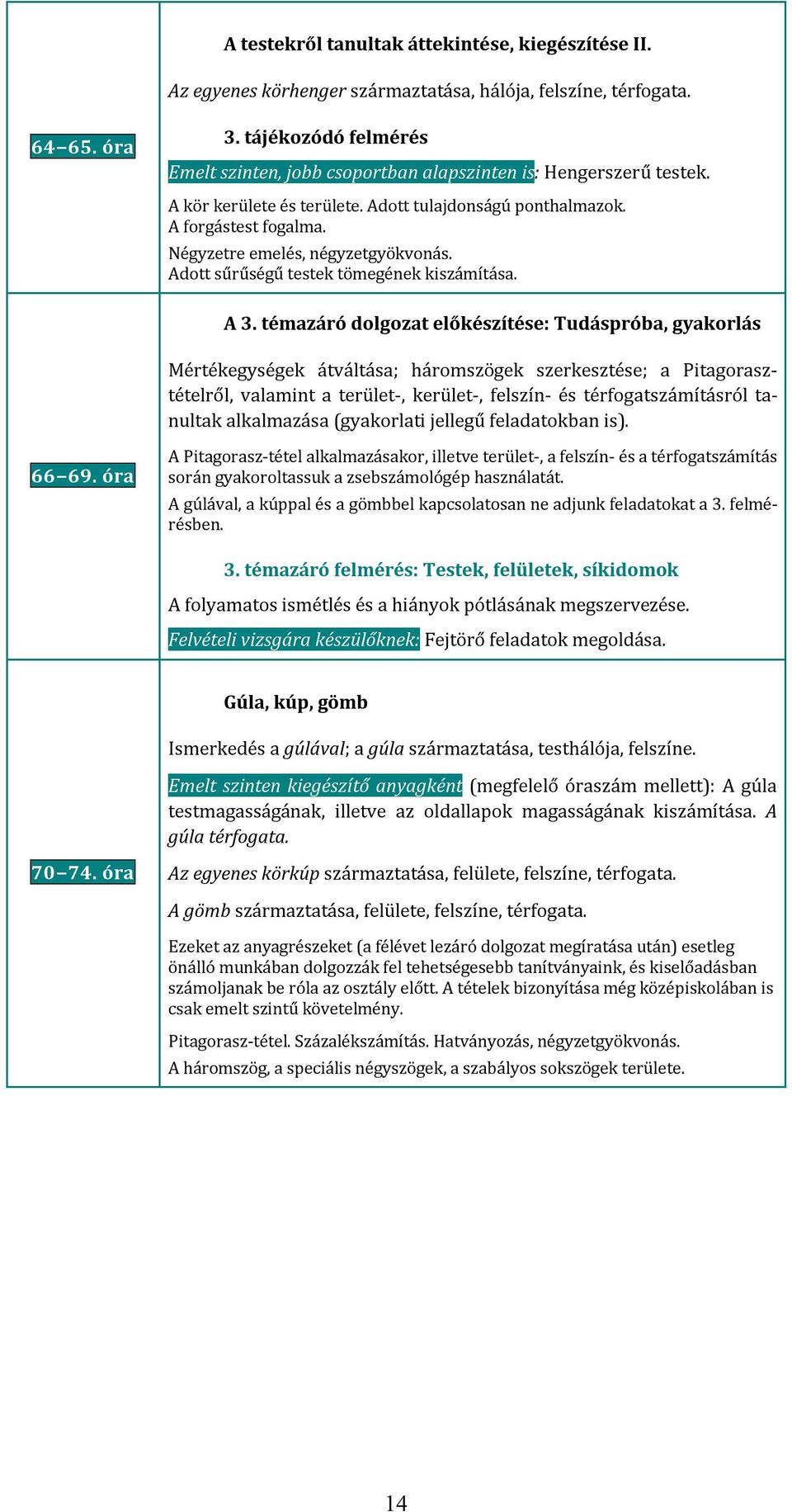 Négyzetre emelés, négyzetgyökvonás. Adott sűrűségű testek tömegének kiszámítása. A 3.