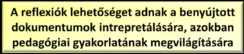 portfólió: - a pedagógiai szakmai tevékenységgel és annak eredményével, - az