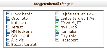 A kiválasztott táblára vonatkozó mérések (Egy táblára vonatkozóan több mérés is lehet, pl. ha készült fénykép, vagy a táblából kimérésre kerültek nem támogatható területek.