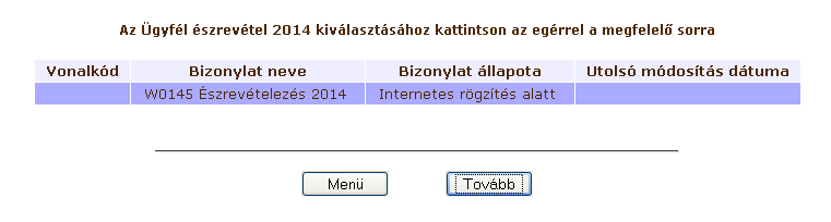 2.3. Észrevételezés felületének megjelenése A