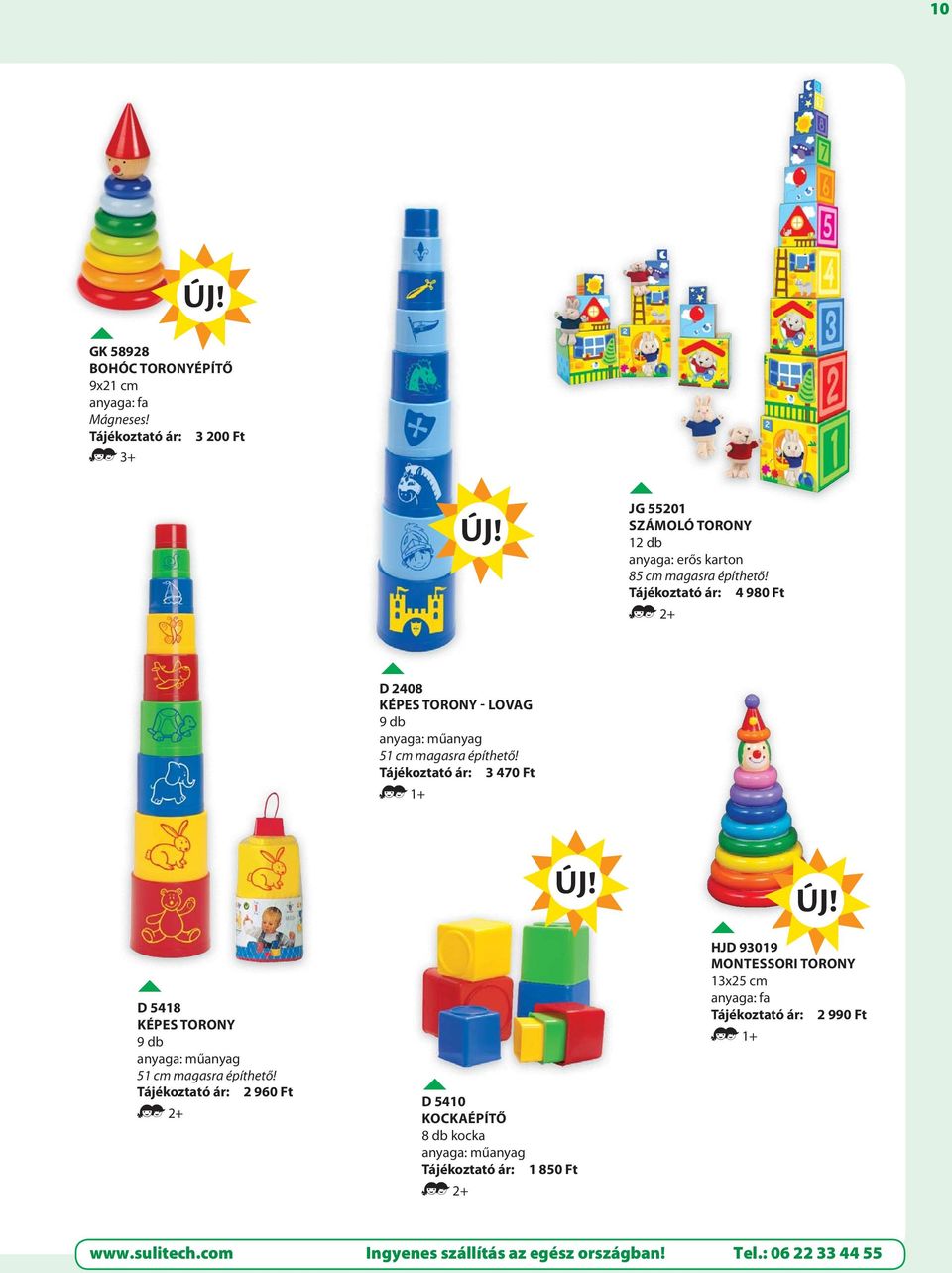 3 470 Ft 1+ JG 55201 SZÁMOLÓ TORONY 12 db anyaga: erős karton 85 cm magasra építhető!