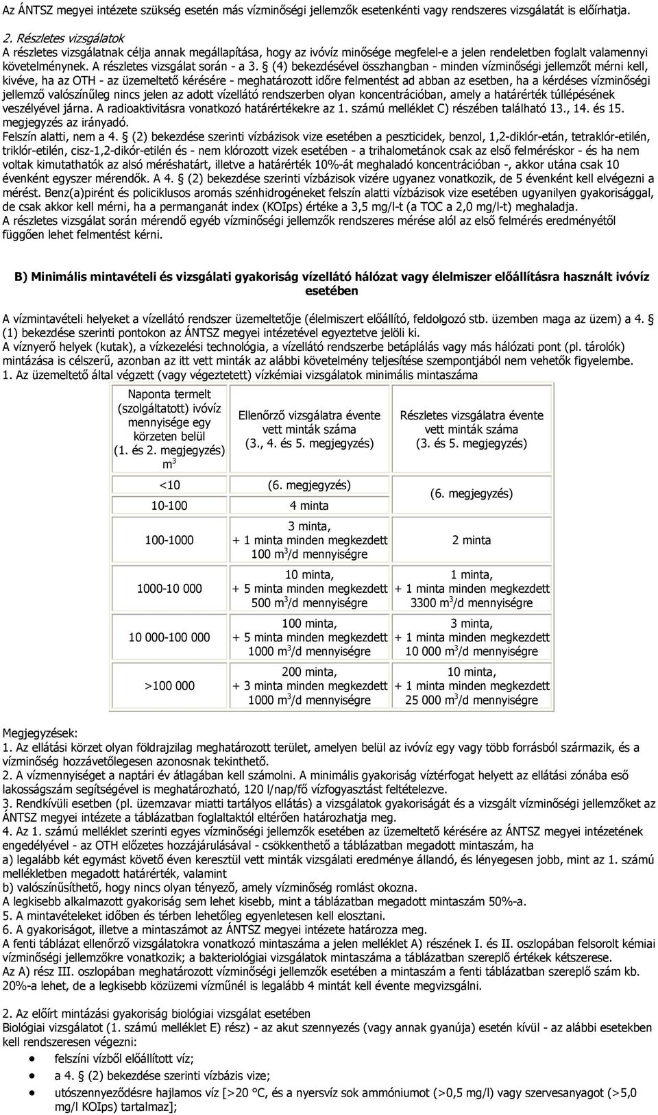 (4) bekezdésével összhangban - minden vízminőségi jellemzőt mérni kell, kivéve, ha az OTH - az üzemeltető kérésére - meghatározott időre felmentést ad abban az esetben, ha a kérdéses vízminőségi