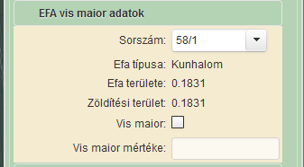 Hagyományos másodvetés/ökológiai másodvetés esetén a Másodvetés vis maior adatok résznél lehet a másodvetéshez/ökológiai másodvetéshez kapcsolódó vis maior bejelentéseket megtenni.