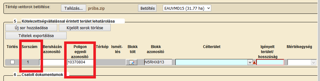 Az Új sor hozzáadása funkció gomb az első blokkmegadás esetén nem fog ténylegesen új sort beszúrni, csak egy sorszámot ad a már meglévő sornak.