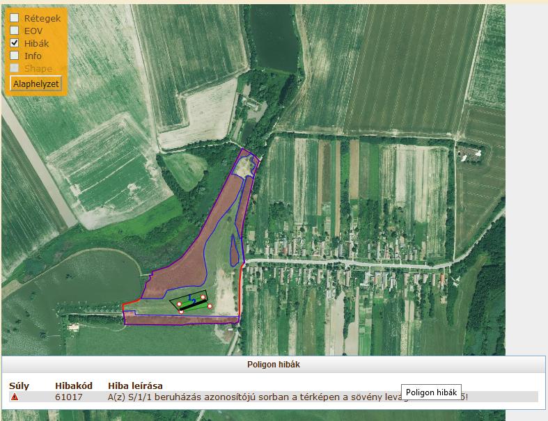A fedvény metszés opció kiválasztása