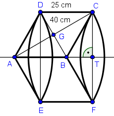 . Egy rombusz oldalai 5 cm esek, egyik átlója 40 cm. Forgassuk a rombuszt az egyik oldala körül. Mekkora lesz az így keletkezett forgástest felszíne és térfogata?