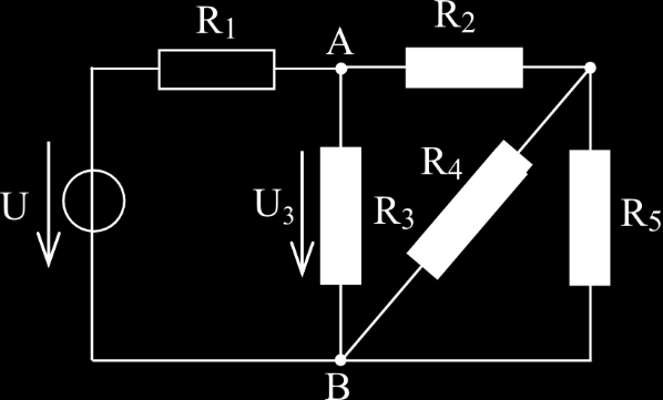 3. Számítsa ki az alábbi áramkör I2 áramát a szuperpozíció elv segítségével! U = 100 V I = 5 A R1 = 30 R2 = 14 R3 = 10 R4 = 30 R5 = 16 (Eredmény: I2 = 2,57 A) 4.