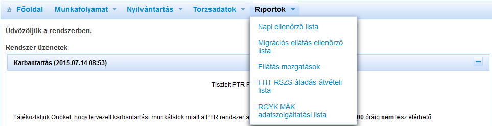 Törzsadatok: Törzsadatok: Ügyfelek / Interfész jelszó Ügyfelek A rendszerben eltárolt országos ügyfélnyilvántartásban megkereshetjük és megtekinthetjük az ügyfelek adatait.