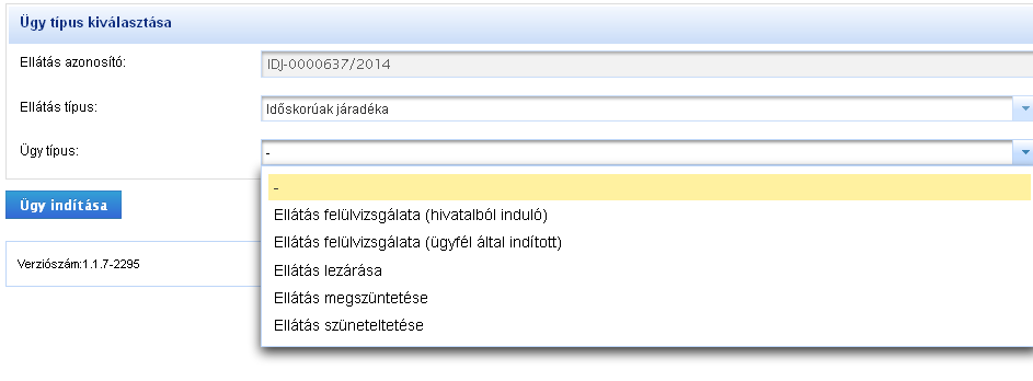 Most viszont adott ellátáshoz módosítást szeretnénk indítani, ezért amikor megadjuk a keresési feltételeket, és a listában megjelenik az ellátásunk, akkor a sor végén található nagyító ikonra