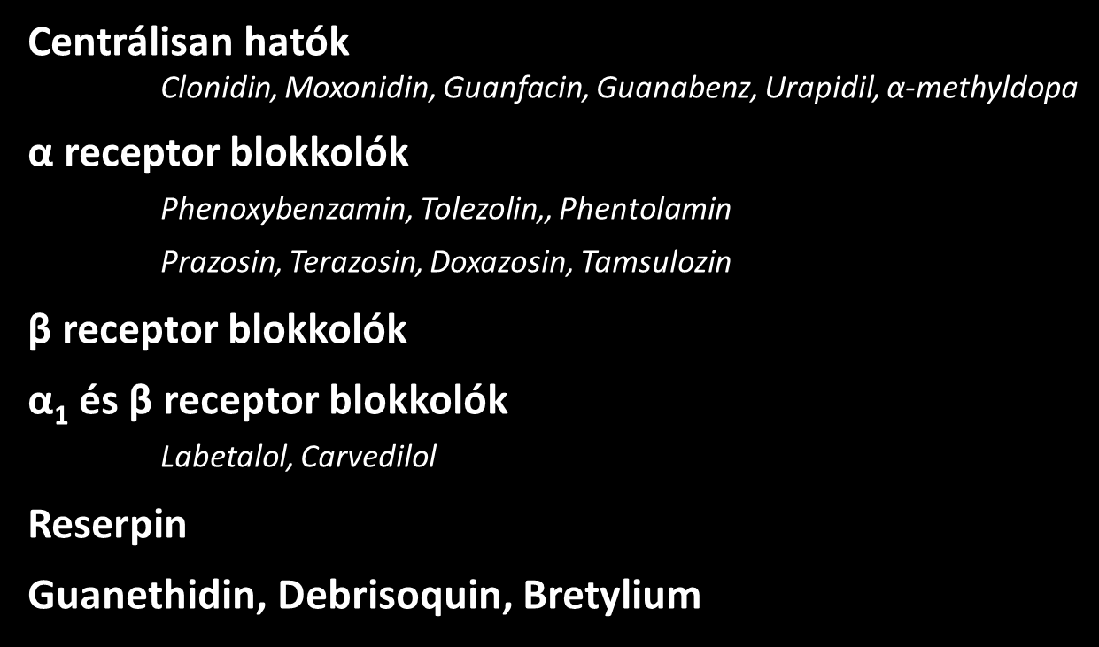 Szimpatolítikumok Metoprolol,