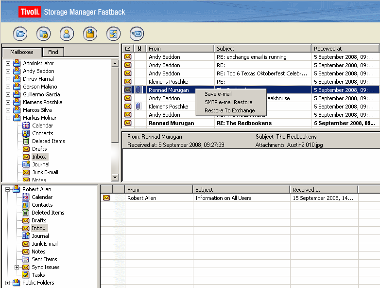 IBM TSM FastBack MS Exchange
