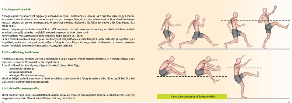 A vízszintes irányú mozgási energiából annyit tart meg az ugró, amennyi a felugrás helyétől a léc fölött áthaladva, a léc függőleges síkja mögé segíti.