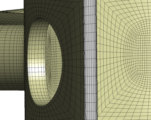 3. rész 2. rész 1. rész 2. ábra: a reaktormodell geometriája és a számítási háló Fizikai beállítások Az alsó rácslemez, az áramláskeverő lemez és az aktív zóna porózus anyagmodellel lett modellezve.
