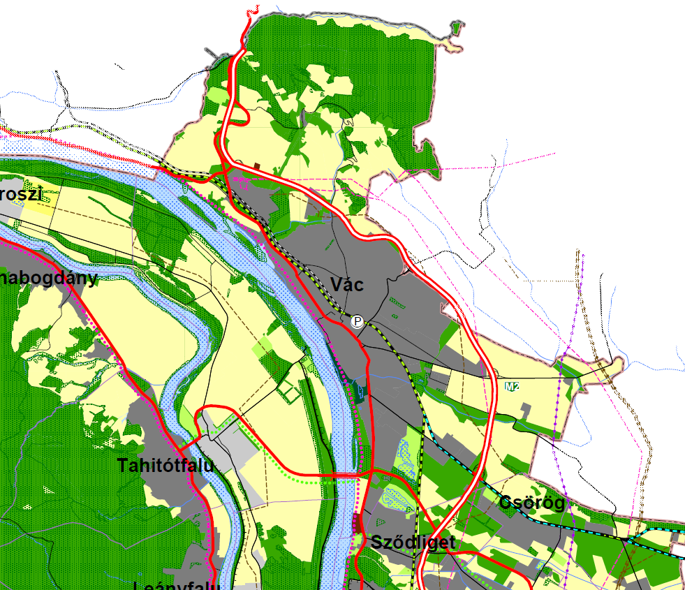Kivonat a Budapesti Agglomeráció szerkezeti tervéből (BATrT) A kiemelt térségi területrendezési terv - a készítésére vonatkozó tartalmi követelményeket rögzítő 218/2009. (X. 6.) Korm.