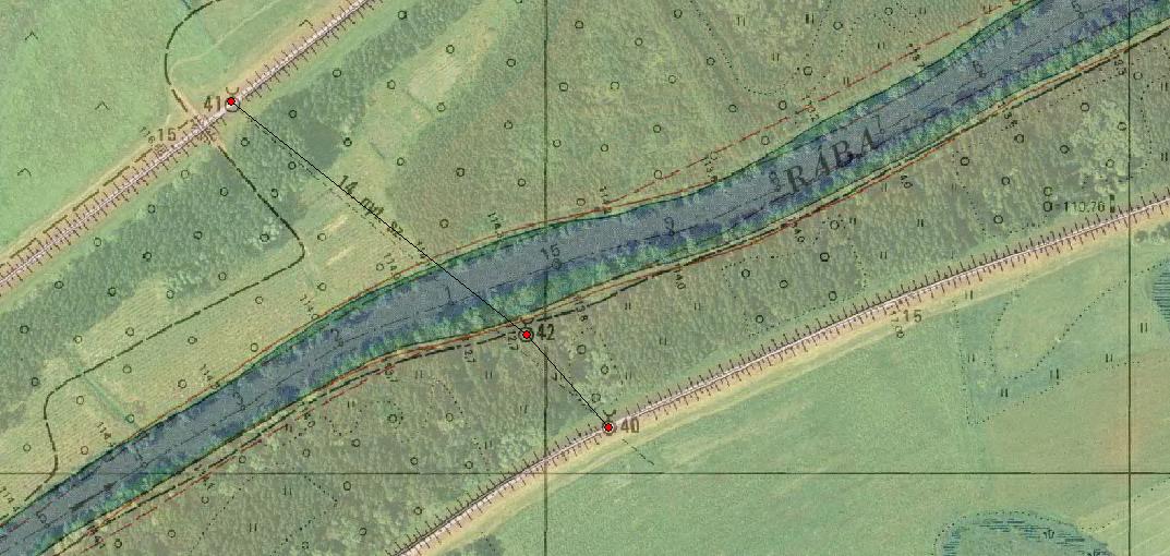 A 4 VO (3+100 fkm) szelvényig a meder jelentősen nem változik, a parterózió mértéke nem jelentős a fentebbi szakaszokéhoz képest. A jobb- és balparton a zátonyok képződése megindult.