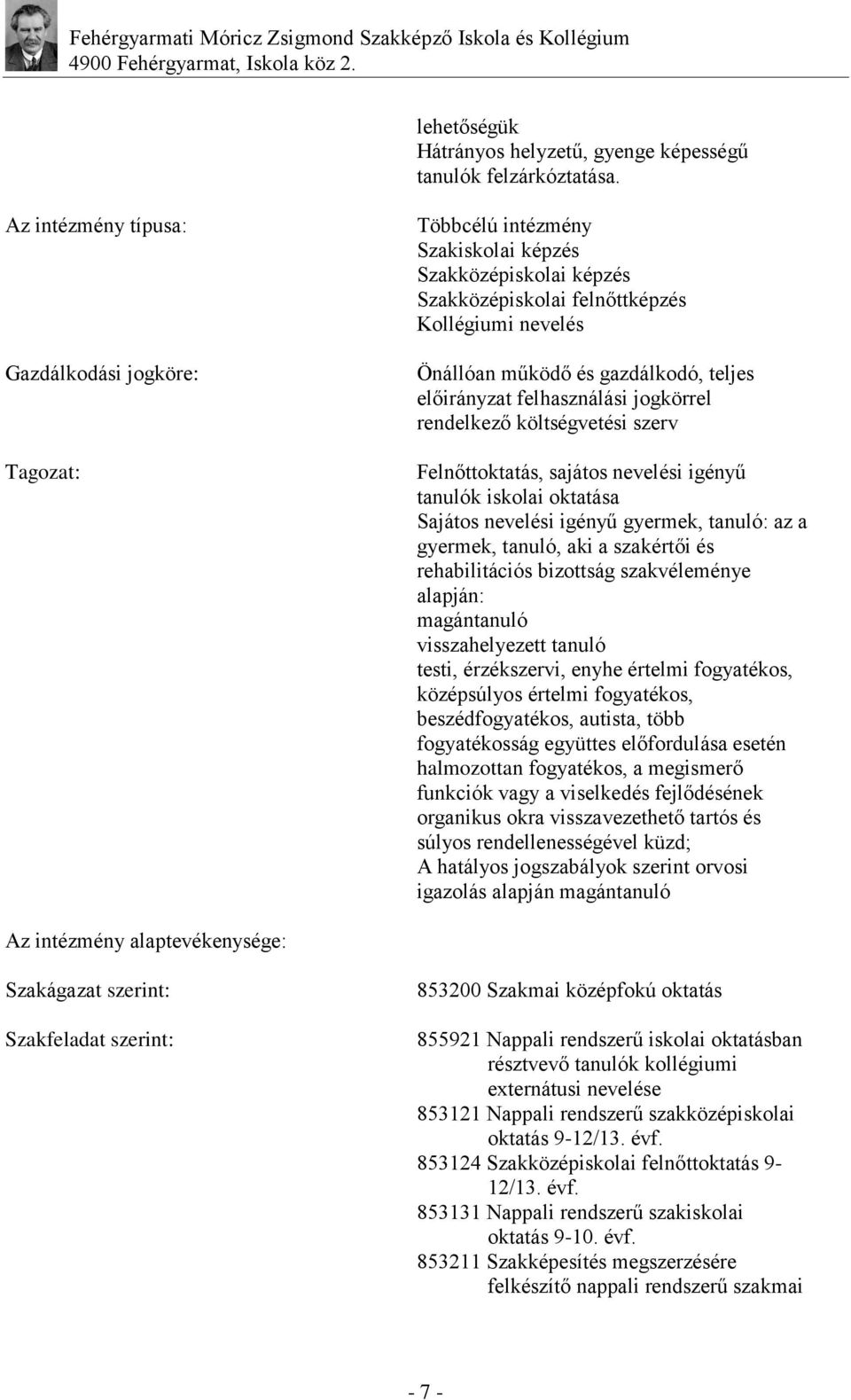 teljes előirányzat felhasználási jogkörrel rendelkező költségvetési szerv Felnőttoktatás, sajátos nevelési igényű tanulók iskolai oktatása Sajátos nevelési igényű gyermek, tanuló: az a gyermek,