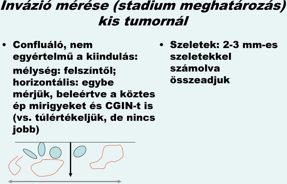 mérjük, beleértve a köztes ép mirigyeket és CGIN-t is (vs.