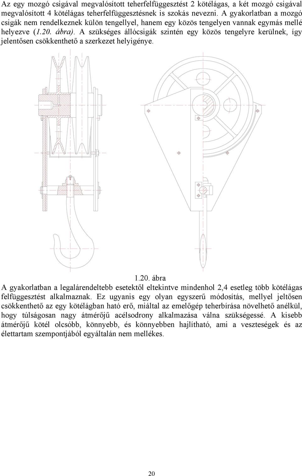 A szükséges állócsigák szintén egy közös tengelyre kerülnek, így jelentősen csökkenthető a szerkezet helyigénye. 1.0.