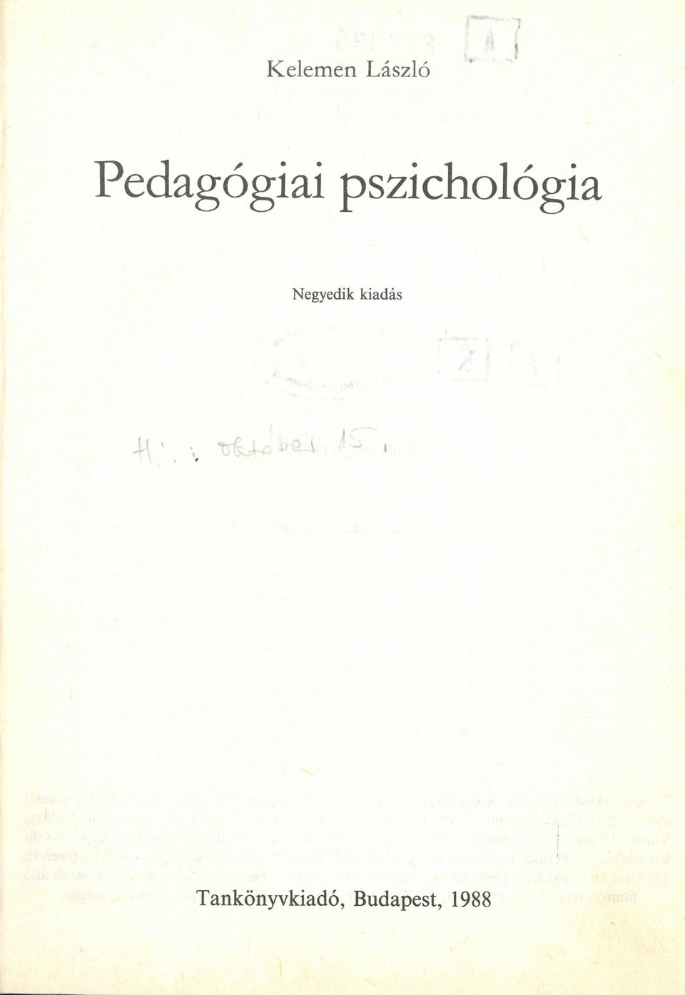 Negyedik kiadás M\ «, t U.