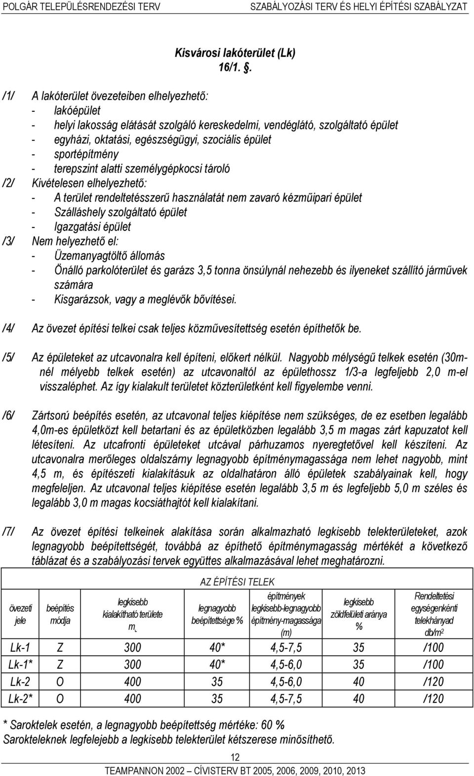 sportépítmény - terepszint alatti személygépkocsi tároló /2/ Kivételesen elhelyezhető: - A terület rendeltetésszerű használatát nem zavaró kézműipari épület - Szálláshely szolgáltató épület -