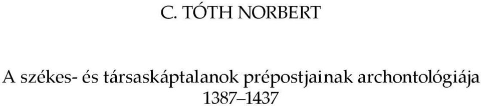 társaskáptalanok