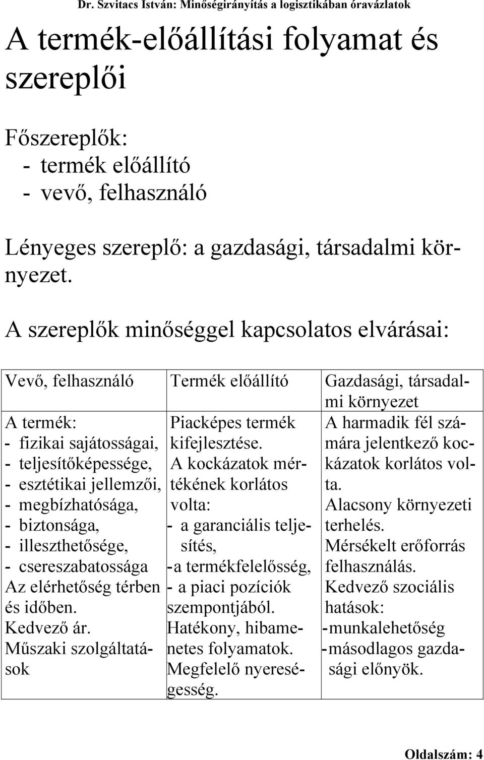kifejlesztése. jelentkező koc- - teljesítőképessége, A kockázatok mértékének kázatok korlátos vol- korlátos - esztétikai jellemzői, ta.