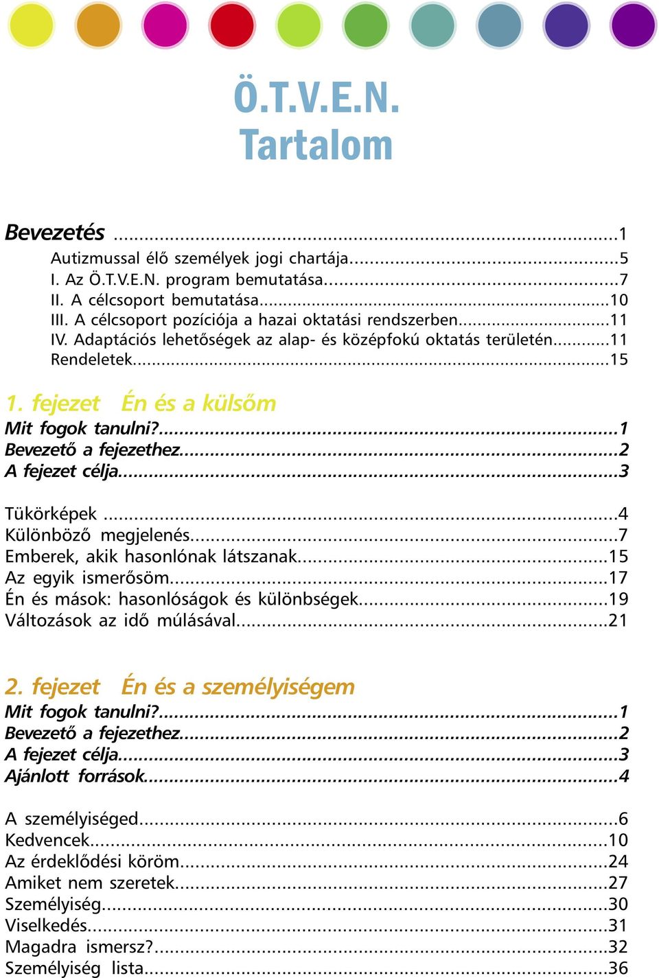 ..3 Tükörképek...4 Különböző megjelenés...7 Emberek, akik hasonlónak látszanak...15 Az egyik ismerősöm...17 Én és mások: hasonlóságok és különbségek...19 Változások az idő múlásával...21 2.