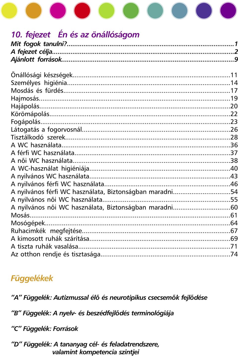 ..43 A nyilvános férfi WC használata...46 A nyilvános férfi WC használata, Biztonságban maradni...54 A nyilvános női WC használata...55 A nyilvános női WC használata, Biztonságban maradni...60 Mosás.